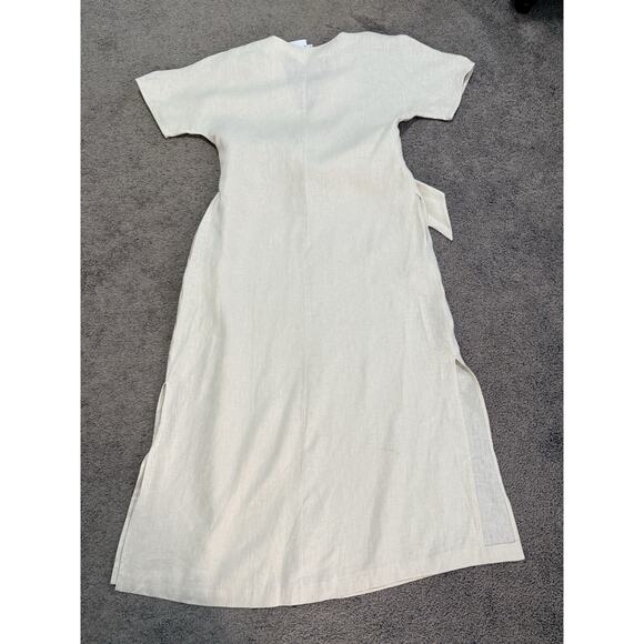 Linen Tie Sash Mango MNG Maxi Dress Size Medium NWT Beach Wedding Party Vacation - Picture 11 of 12